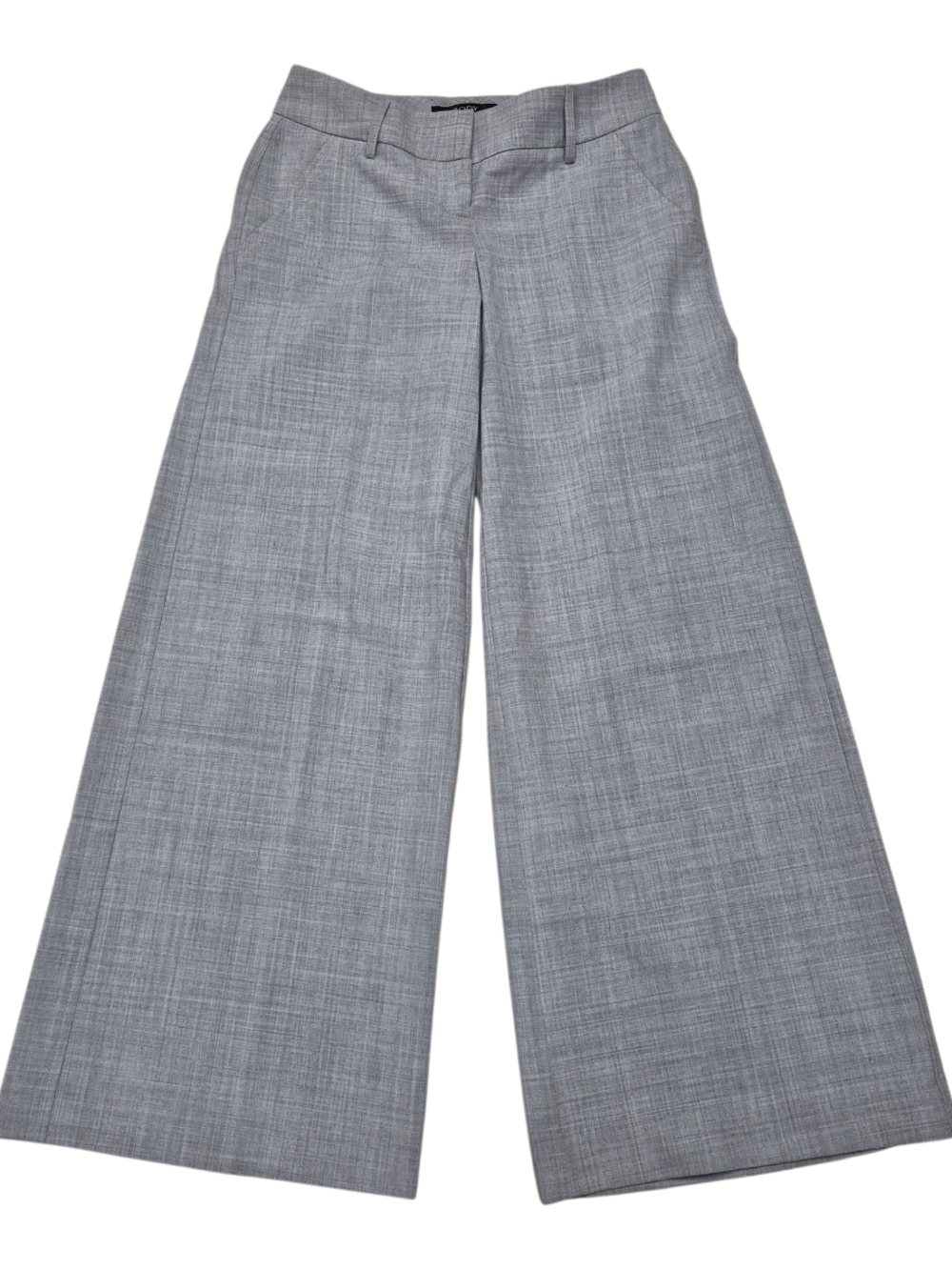 BODY By Victoria Wide-Leg Plaid Gray Trousers